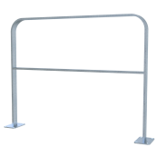 Lean-on hoop made of flat steel | 50 x 12 mm | in bent design | with cross bar | total width 1000 mm | hot-dip galvanized